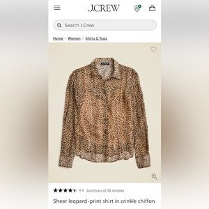 J. Crew Sheer Leopard-Print Blouse